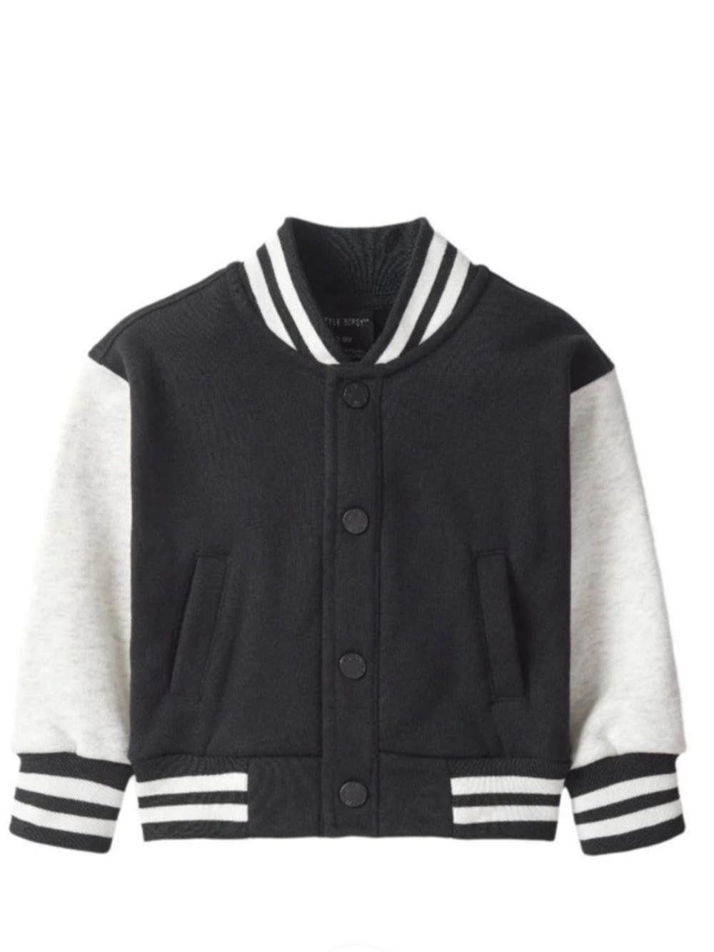 Little Bipsy Black and Heather Gray Varsity Jacket Size 18-24 months